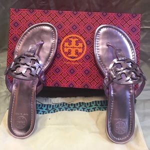 TORY BURCH Rosa MILLER Mirror METALLIC sandal 8.5